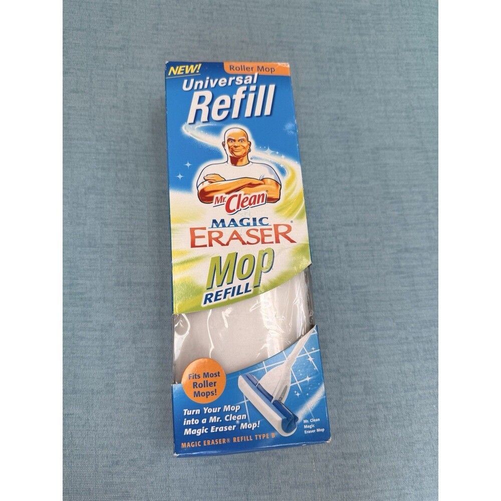Mr. Clean Magic Cleaning Eraser White Roller Mop Refill Replacement NEW